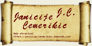 Janićije Čemerikić vizit kartica